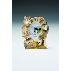 Wolf Trio with pups (3 1/2x5)