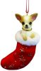 Chihuahua, fawn and white ornament