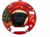 Pug, black  Christmas Ornament Wholesale